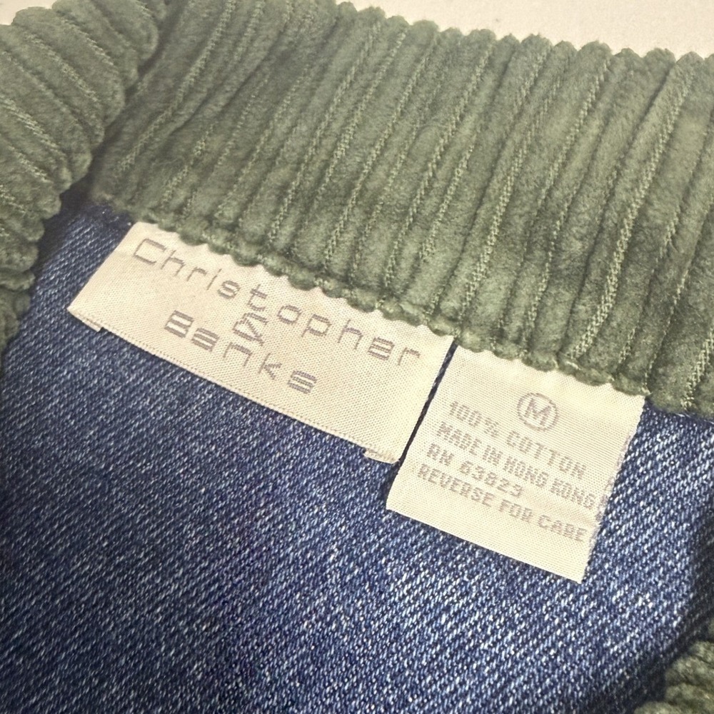 Christopher & Banks Denim Jacket Womens Medium Blue Excellent Vintage 1999 Bear - Picture 3 of 6